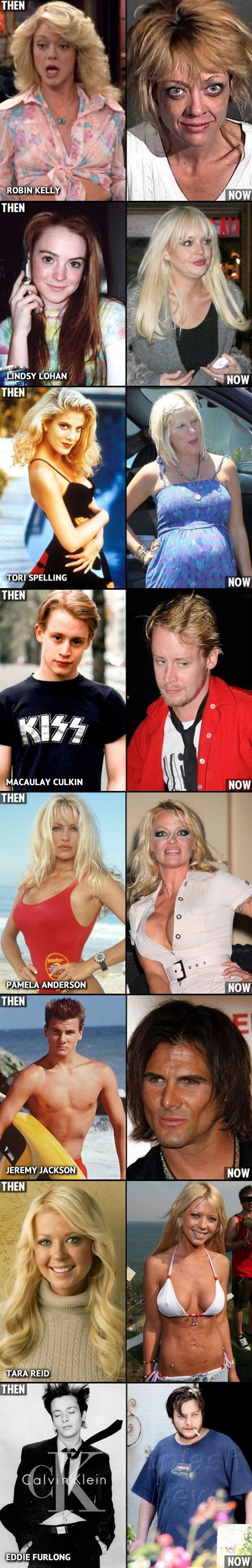 Teen stars then and now.
