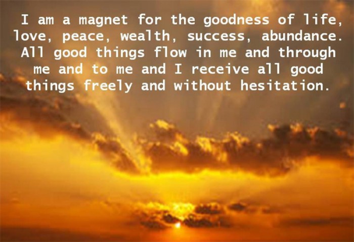 I am a magnet for the goodness of life, love, peace...