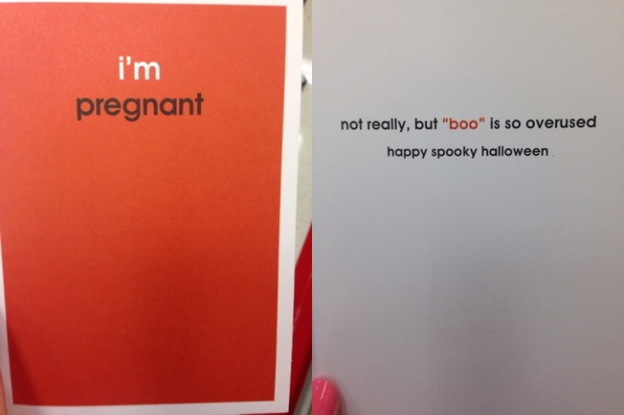 Best "I'm pregnant" gift card for Halloween prank