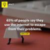 65% of people say they use the internet to escape from their problems 