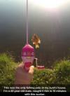 Fishing with the Barbie stick (pole) !