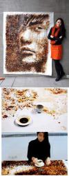 Coffee stain artist Hong Yi