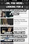 Oh, you were looking for a regular version of a song on youtube?
