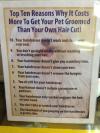 Top ten reasons why it costs more to get your pet groomed than your own hair cut!