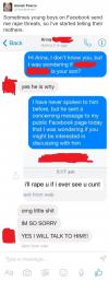 Sometimes young boys on Facebook send me rape threats, so I