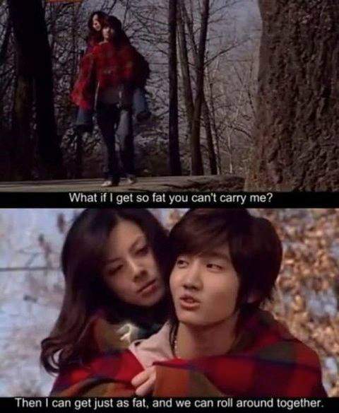Korean love - What if I get so fat you can't carry me?