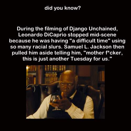 Leonardo DiCaprio had difficulties using so many racial slurs during the filming of Django Unchained.