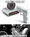 Stormtrooper - Shoot to turn off the alarm clock ! I Haven